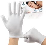 Moisturising Gloves, 7 Pairs Cotton Gloves for Eczema, Night Gloves for Dry Hands, Washable White Cotton Gloves Fits Men and Women