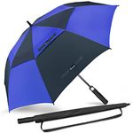 NINEMAX Large Golf Umbrella Windproof 54 Inch Extra Large, Automatic Open Double Canopy Vented Oversized Adult Umbrella for Rain and Wind(Navy/Royal Blue)