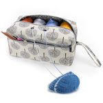 Luxja Yarn Storage Bag, Carrying Knitting Bag for Yarn Skeins, Crochet Hooks, Knitting Needles (up to 10 Inches) and Other Small Accessories (Medium, Trees)