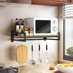 Urban Decor Wall Mounted Decorative and Kitchen Organize Microwave Oven Stand for Kitchen,Oven Holder Rack,