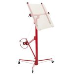 VEVOR 16ft Drywall Lift, Heavy-Duty 150 lbs Sheetrock Hoist with Adjustable Telescoping Arm, Lockable Wheels, Drywall Lifter Panel Jack Hoist Tools Ideal for Ceiling & Wall Installation (Red)