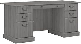 Bush Furniture 5866-03K Saratoga 66-Inch Executive Desk with Drawers, Modern Gray