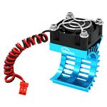 Hobby Fans RC Motor Heat Sink with 5V Cooling Fan Fit 370 380 390 2838 2858 2845 Size Brushless Motor Engine Motor Heatsink for 1/14 1/16 1/18 RC Car Truck Buggy Crawler