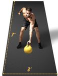 7' x 3' x 7mm Extra Large Exercise Mat, 21 Sq.Ft Heavy Duty PVC Gym Mat for High-Intensity Home Workout & Exercise Equipment, Extreme Anti-Slip and Firm-Grip Rubber Gym Flooring for Home Gym,