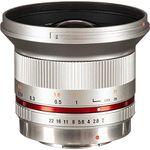 Rokinon RK12M-MFT-SIL 12mm F2.0 NCS CS Ultra Wide Angle Lens for Olympus and Panasonic Micro 4/3-MFT Mount Digital Cameras, Silver