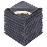 Sinland Microfiber Facial Cloths Fast Drying Washcloth Reusable Makeup Removing Towels Super Soft Facial Cleansing Cloths for Face, Eye, Lips 12 inch x 12 inch Grey 10 Pack