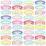 Landical 72 Pcs Kids Friendship Bracelets Bulk for Girls Kids Adjustable Colorful Beaded Bracelets Colorful Letter Beads Bracelets Friends Surfer Beaded Bracelets for Girls Women, as the pictures