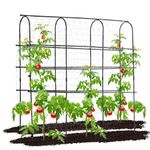 OTOSUNNY Garden Trellis for Climbing Plants Outdoor, 6 FT Tall Arch Tunnel, Metal A-Frame Plant Support with Trellis Netting Vegetable Fruit Flower, Cucumber Trellis for Garden Raised Bed