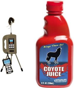 MOJO Outdoors Triple Threat E-Caller Predator Call Decoy, 3-Part Complete Calling System & Wildlife Research 526 Coyote Juice Calling Scent (8-Fluid Ounce), Red