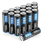 EBL 16 Pack AA Lithium Batteries 30