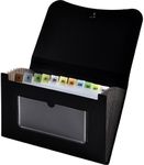 Lion 13-Pocket Small Expanding File, 5-3/4 X 8-1/2-Inch, Black, 1 File (94300-BK)