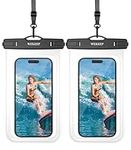 WEKEEP 2 Pack Universal Waterproof Phone Pouch Up to 8.3"- IPX8 Cellphone Dry Case Compatible for iPhone 14 13 12 11 Pro Max SE XS Plus Samsung Galaxy A14 5G Cellphone (Semi-Transparent*2