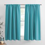 PONY DANCE Light Blocking Curtains - 54 inch Length Window Coverings Room Darkening Rod Pocket Thermal Insulated Curtain Panels for Living Room & Bedroom, 42 x 54 inches, Blue Mist, 2 Pieces