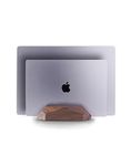 Nuvograin Dual Laptop Holder Vertical Laptop Stand, 2 Slots MacBook Stand Wood,Wooden Laptop Stand,Vertical Laptop Holder for Desk, Widen Dock Fits All MacBook/Surface pro