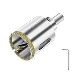 flintronic Diamond Drill Bit, 35mm Drill with Center Guide Bit, Glass Hole Saw Core Drill Bit with Diamond Surface Coating, for Glass/Tile/Ceramic/Marble/Limestone/Fiberglass/Porcelain Cutting