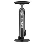 Hycline Bike Pump, Bicycle Floor Pump for Bike Tyre, 150 PSI High Pressure Bike Pumps with Presta and Schrader Valve for Road Bike Tyres, Balls, Balloons, Air Cushion, Black