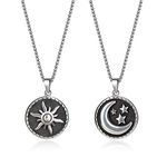 GAVU Stainless Steel His and Hers Sun and Moon Necklaces for Couples