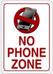 NO Phone Zone Sign (Rust Free Aluminium 7X10)