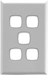 HPM Excel 5 Gang Light Switch Cover Plate, White