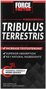 Force Factor Tribulus Terrestris for Men, Testosterone Booster and Male Vitality Supplement, Tribulus Extract and Natural Ingredients for Superior Absorption, Fundamental Series, 1000mg, 60 Capsules