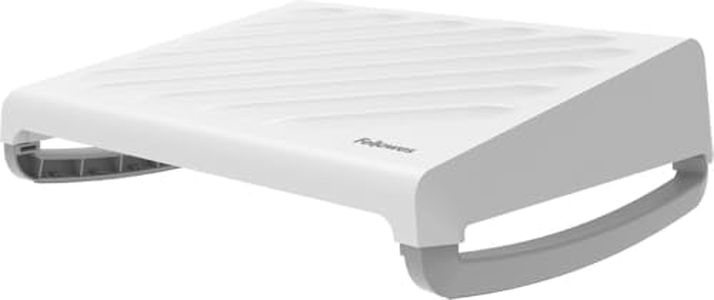Fellowes Ergonomic Foot Rest - Breyta™ Adjustable Under Desk Foot Rest Stool for Office & Home - 100% Recyclable - 5 Year Warranty - White