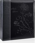 Artmag Photo Album 8x10 Clear Pages Leather Cover Slide in Album Holds 52 Vertical 8x10 Photo Album Scrapbook Picture Artwork or Postcards Storage (Black)