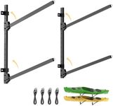 NIMBLERACK 2-Tier Foldable Kayak Wall Mount Rack - Heavy Duty Steel Storage Hanger for Garage, Holds Kayaks, Canoes, Paddleboards - Space-Saving Swing-Away Design (Black)