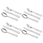 12-Piece Kids Cutlery Set, Joyfair Stainless Steel Child Eating Utensils Set, Children Flatware Silverware Set Include 4 Forks, 4 Spoons, 4 Safe Knives, Healthy & Reusable, Dishwasher Safe