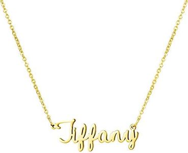 Birthday Necklaces for Women Personalized Name Necklace 18K Gold Chain Plated Stainless Steel Jewelry Graduation Christmas Gifts for Women Tiffany