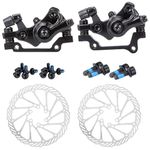 Bicycle Disc Mechanical Brake Calipers with 6-Hole Disc 160 mm Brake Rotors Universal Front Rear Disc Brake Aluminum Alloy Bike Mechanical Disc Brake Front Rear Rotor Brake Caliper F160 R140 F180 R160