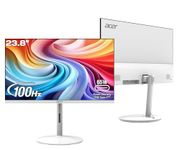 Acer SH242Y E 23.8 Inch Full HD IPS Ultra Slim (7.2mm) Backlit LED LCD Monitor I 100Hz I 1 MS VRB I Ergo Adjustable Stand I AMD Free Sync I 1xHDMI 1xType-C PD 65W I Stereo Speakers I Eye Care I White