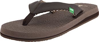 Sanuk Women's Yoga Mat Flip Flop, Brown, 9 M US