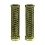 Funn Holeshot Mountain Bike Grips with Single Lock On Clamp, Lightweight and Ergonomic Bike Handle Grips with 22 mm Inner Diameter, Hardened End Bicycle Handlebar Grips for MTB/BMX (Olive Green)