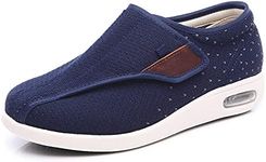 W&Lesvago Breathable Adjustable Closure Slippers, Diabetic Shoes Wide Width for Swollen Feet Elderly Women(10#, Blue)