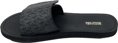 Michael Kors MK Signature Logo Print Wade Slide (Black, 9M)