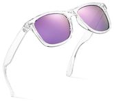 Retro Rewind Polarized Sunglasses for Men and Women - UV Protection Classic Sun Glasses, Transparent | Revo Purple, one size fits most