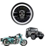 BKN 7 Inch Round LED Headlight For Royal Enfield; Jeep & Harley Davidson | Thar 12V-80V, 90W (Skull Headlight)