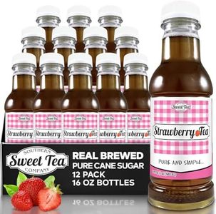 Iced Tea Strawberry, Real Brewed, Pure Cane Sugar, Caffeinated All Natural, No Artificial Flavors by Southern Sweet Tea Company 12PK