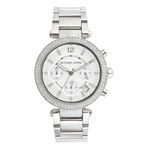 Michael Kors Parker Chronograph Quartz Watch with Silver Tone Stainless Steel Strap for Women MK5353