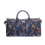 Signare Tapestry Large Duffel Bag Overnight Bags Weekend Bag for Women (Flower Meadow Blue, BHOLD-FLMDBL)