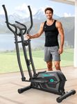 Cowmew Elliptical Cross Trainer, Compact Elliptical Machine For Home Use, Magnetic Elliptical Machines Fitness with 16 Levels Resistance, LCD Monitor, Pulse Sensor Handle, 130 KG Weight Capacity