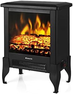 TURBRO Suburbs TS17 Compact Electric Fireplace Stove, 18” Freestanding Stove Heater with Realistic Flame - CSA Certified - Overheating Safety Protection - for Small Spaces - 1400W