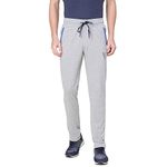 Van Heusen Men Athleisure Smart Tech Regular Fit Trackpants - Easy Stain Release, Anti Stat, Ultra Soft_50043_Grey Melange_M