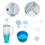 7 Pcs Stanley Cup Accessories Set for Stanley 40 oz Tumbler,1 Pcs Tumbler Lid Replacement,1 Pcs Silicone Bottom Boot,2 Pcs Straw Covers Cap,3 Pcs Silicone Spill Stopper Set for Stanley Quencher H2.0