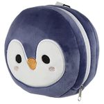 Puckator Relaxeazzz Penguin Round Plush Travel Pillow & Eye Mask - Sleep Eye Mask Masks - Kids Travel Accessories For Sleeping Airplane - Flight Plane Neck Pillow Pillows