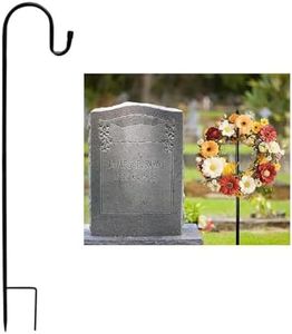 SHINCEL Wreath Stand for Cemetery In Ground, Christmas Wreath Hanger for Display Funeral, Heavy Duty Grave Marker Garland Hook for Memorial Gravestone (1 Pcs)