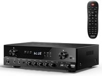 Donner Stereo Audio Amplifier, 600W Peak 2 Channel Receiver with Bluetooth 5.3, Phono, Optical, Coaxial, USB, FM, 2 Mic-in, Aux, RCA Input for Home, Karaoke, Theater Speakers, MAMP2