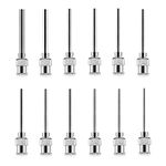 DGHAOP 12IN1 Industrial Stainless Steel Flat Needle Full Metal Dispensing Needle Syringe Dispenser Dispensing Needles Blunt Needles (8/10/11/12/13/14/15/16/17/18/19/20g)