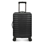 U.S. Traveler Boren Polycarbonate Hardside Rugged Travel Suitcase Luggage with 8 Spinner Wheels, Aluminum Handle, Black, Carry-on 22-Inch, USB Port, Boren Polycarbonate Hardside Rugged Travel Suitcase