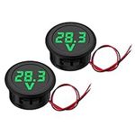 2PCS 5V-100V DC Car LED Digital Voltmeter Display，Waterproof Ammeter Voltage Monitor Gauge Display for Motorcycle Boat Truck Camper Caravan ATV UTV Marine(Green)